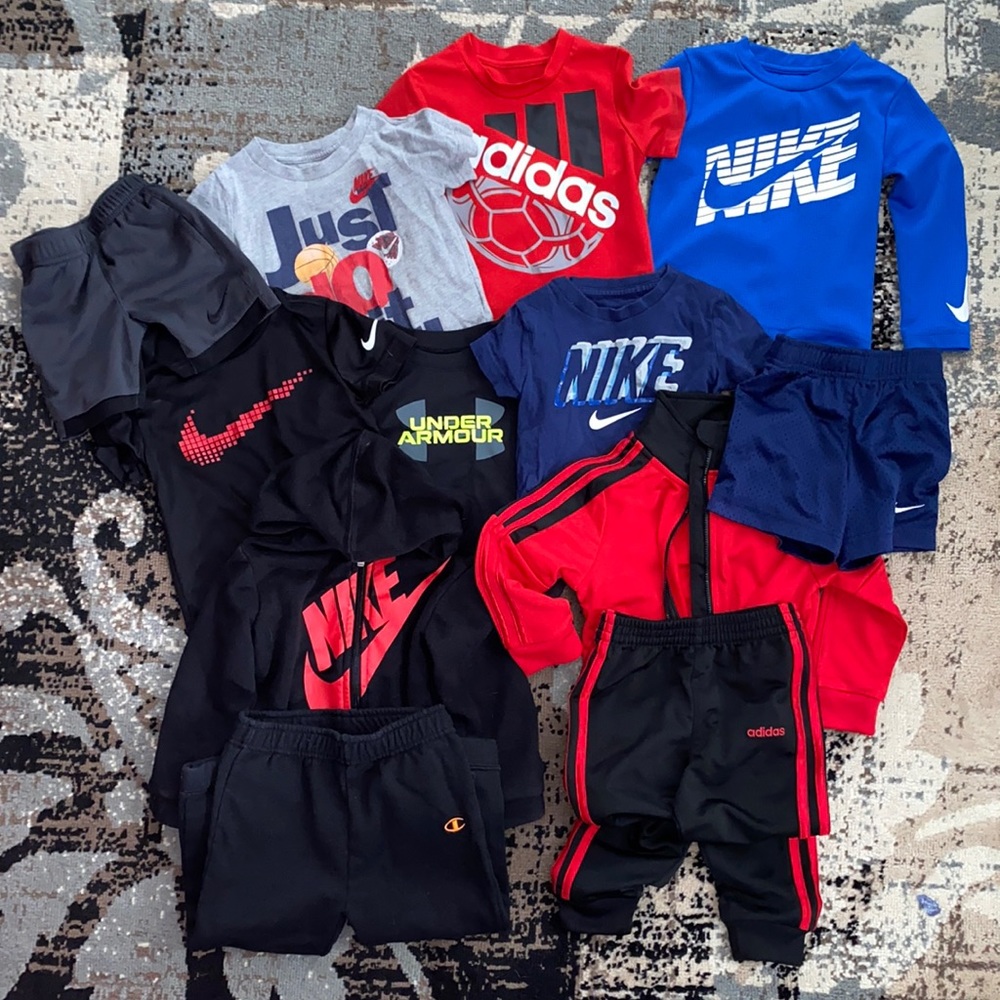(12 Pieces) Nike/Adidas/Under Armor 2t Clothes